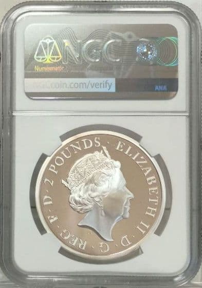 2020 イギリス ブリタニア 1オンス 2ポンド 銀貨 NGC PF69 UC