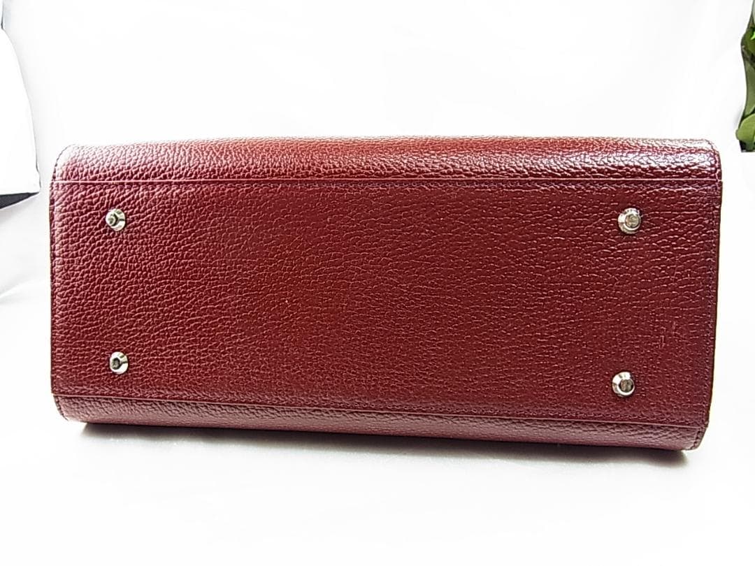 正規美品傳濱野DEN HAMANOミーティア Mietiaハンドバッグボルドー