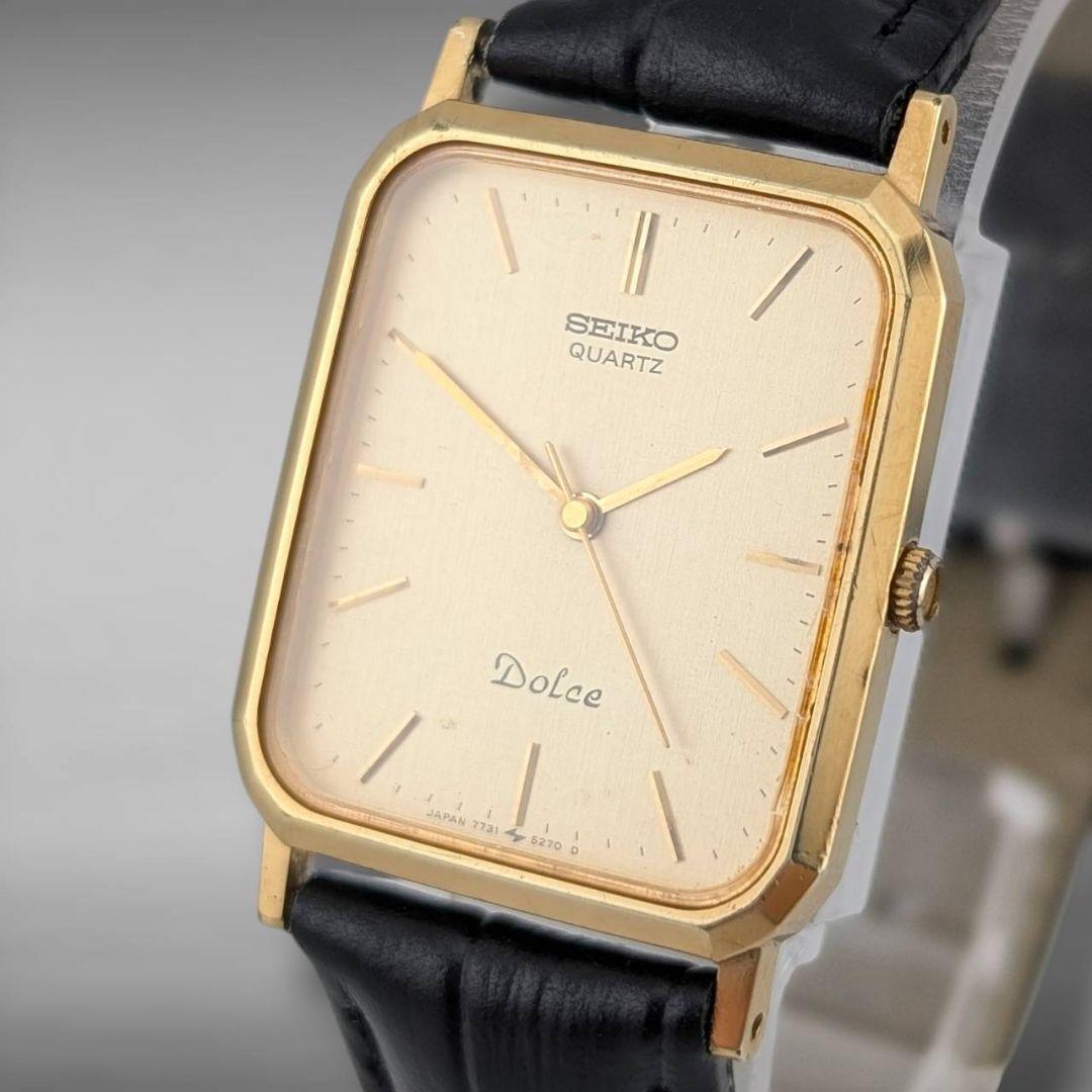 【新品電池／ベルト・稼働】セイコー ドルチェ 金張り オクタゴン ゴールドケース
