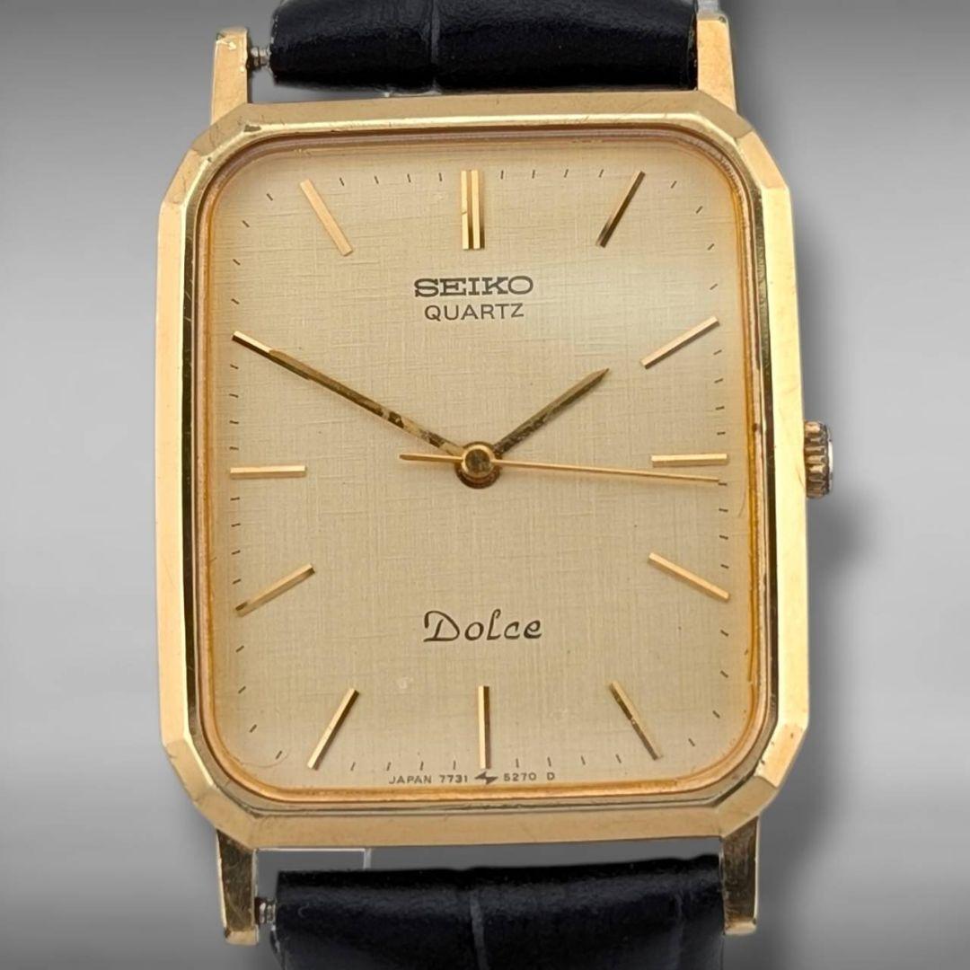 【新品電池／ベルト・稼働】セイコー ドルチェ 金張り オクタゴン ゴールドケース