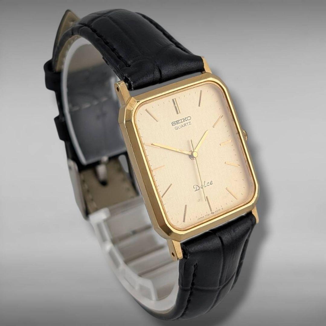 【新品電池／ベルト・稼働】セイコー ドルチェ 金張り オクタゴン ゴールドケース