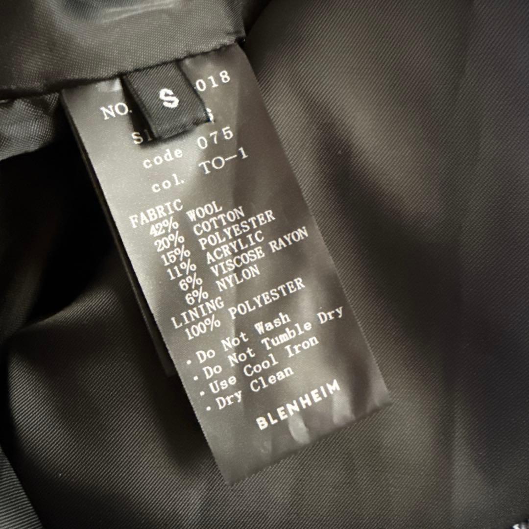 BLENHEIM ブレンヘイム　ツイードチェスターコート　コクーン　ウール　S