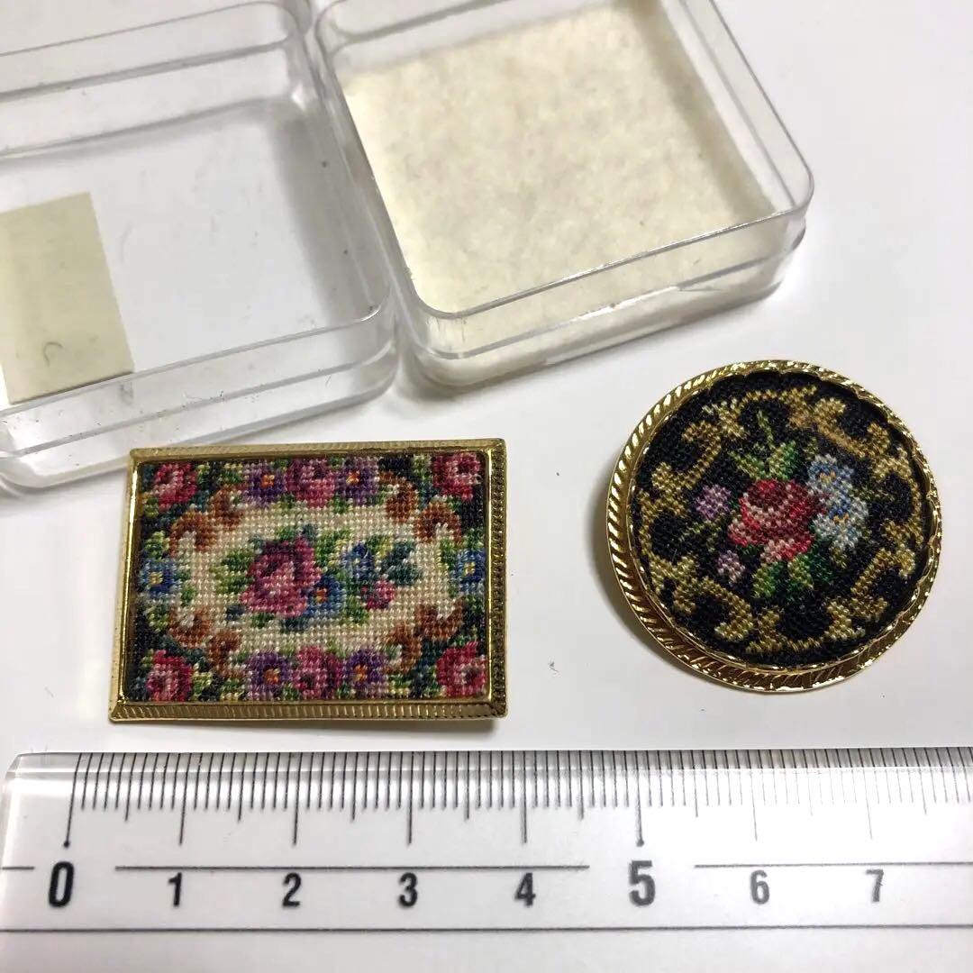 プチポワンブローチ☆2点セット