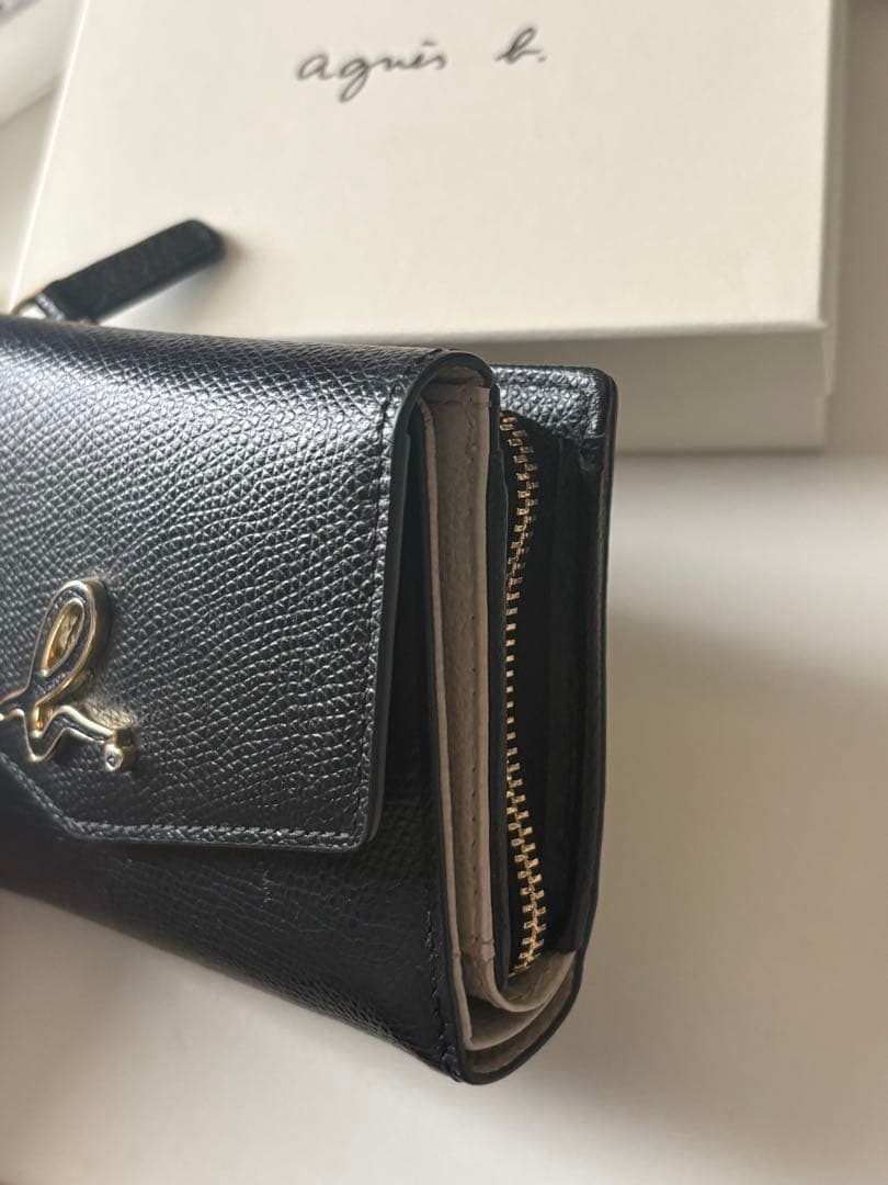 agnès b. ブラック 二つ折り財布 アニエスベー