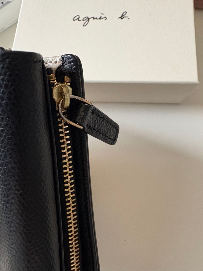 agnès b. ブラック 二つ折り財布 アニエスベー