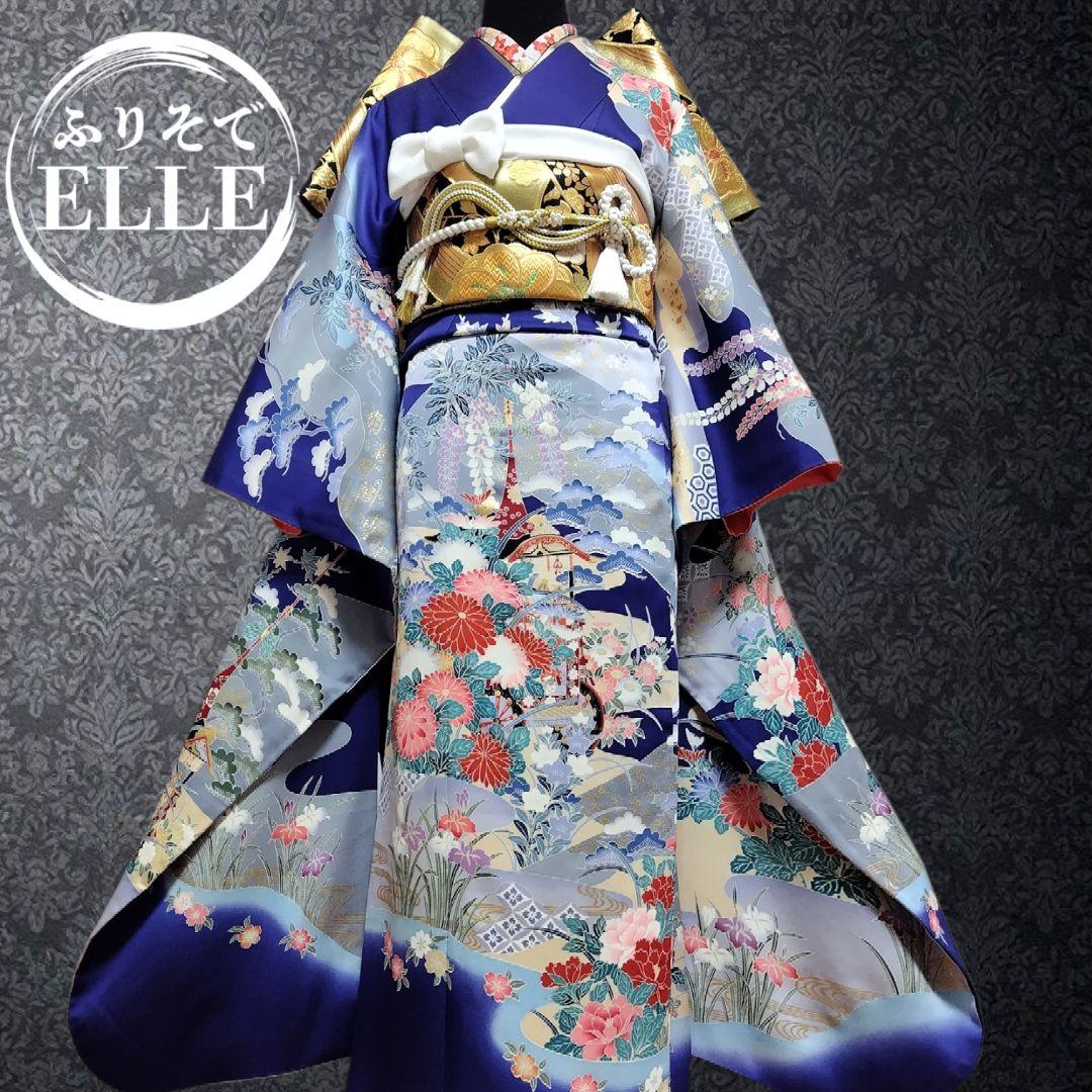 SALE中☆振袖フルセット(7点)・成人式・古典柄・金彩加工・胴裏正絹・高級手縫