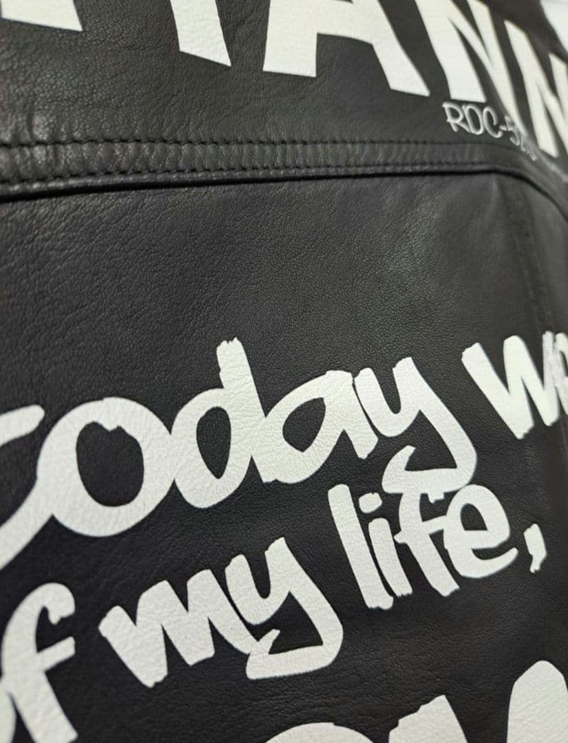 未使用　attack the mind　シングルレザージャケット　バックスタイル