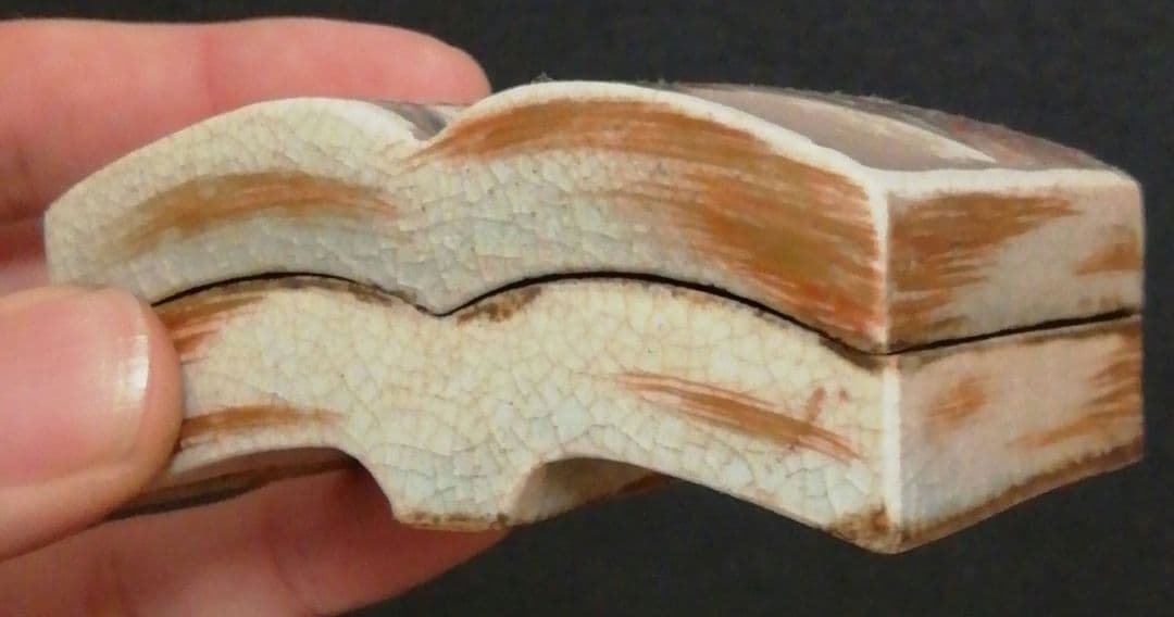 真葛香山作　色絵　本型　香合　箱付　茶道具