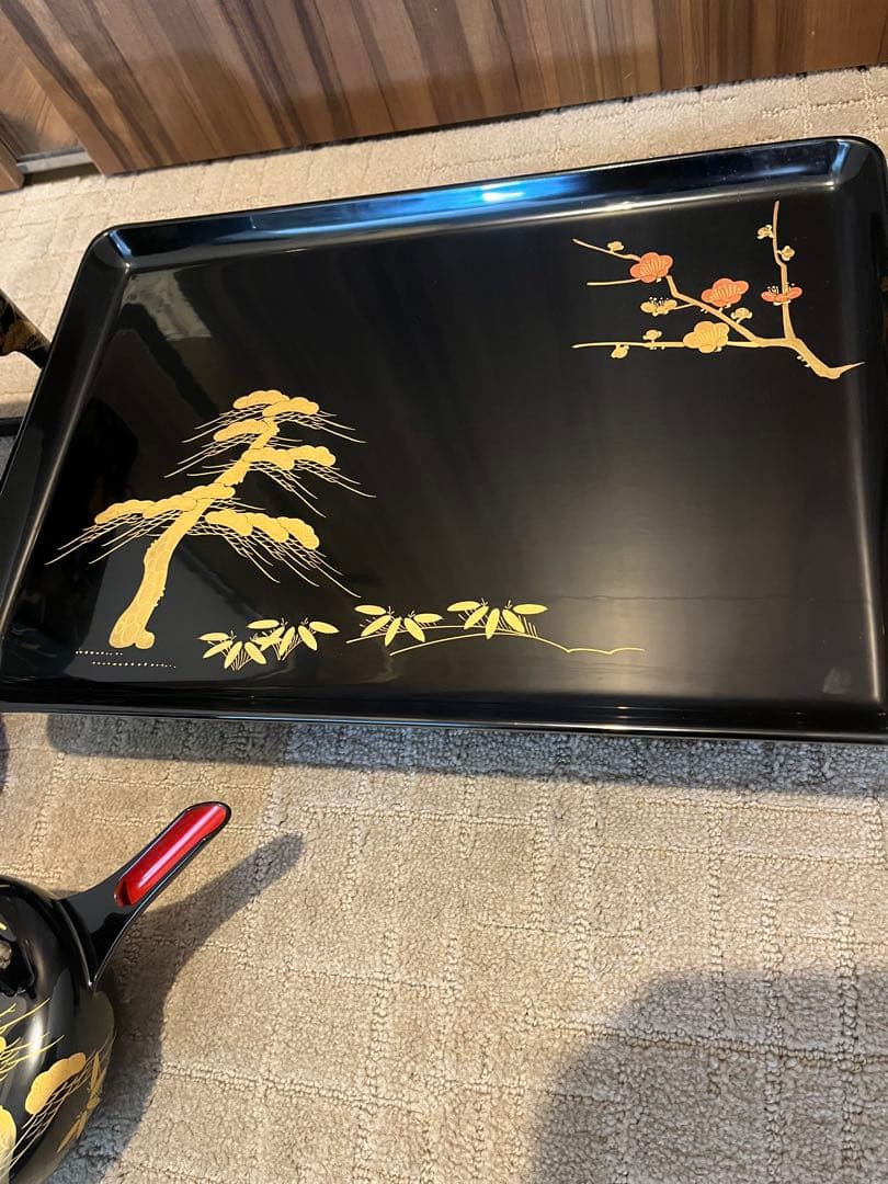 お屠蘇セット　漆塗り　蒔絵松竹梅　極上　輪島塗