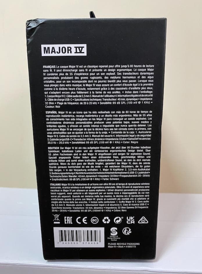 Marshall Major IV ワイヤレス ヘッドホン