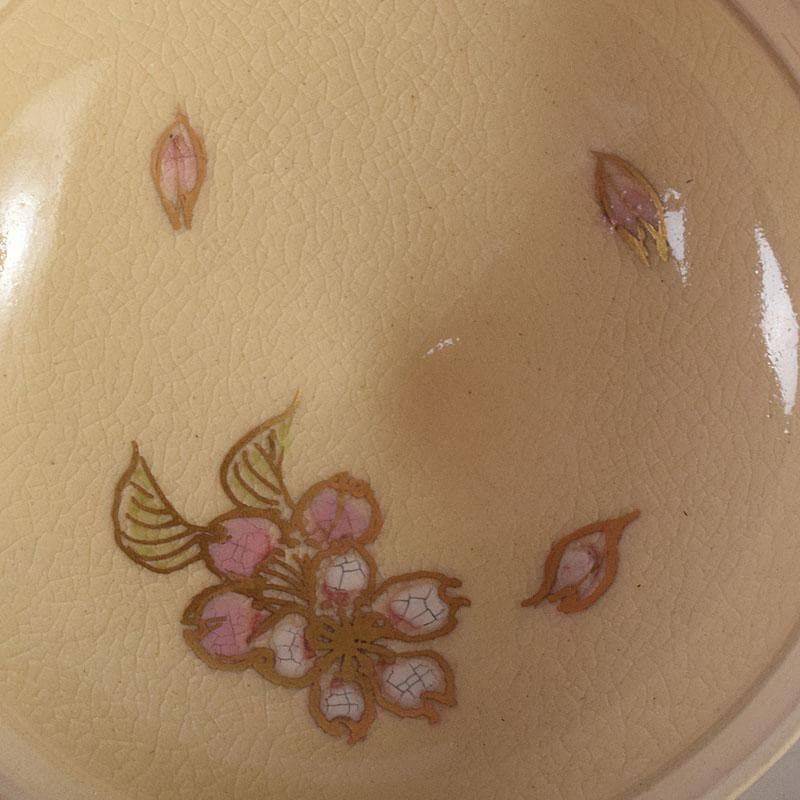 茶道具　薩摩焼　江月窯　新妻守作　白薩摩　金蘭手花文　香合　共箱　V　7611