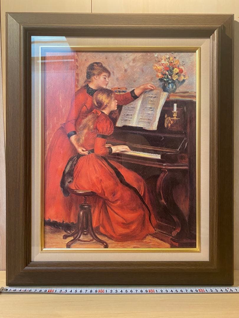 ⭐️新品未使用⭐️ルノワール『ピアノを弾く少女』複製油絵 F6号 受注制作品額装済み