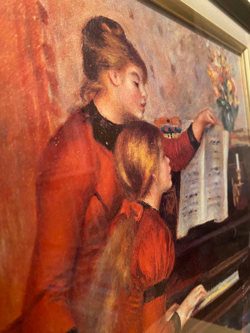 ⭐️新品未使用⭐️ルノワール『ピアノを弾く少女』複製油絵 F6号 受注制作品額装済み