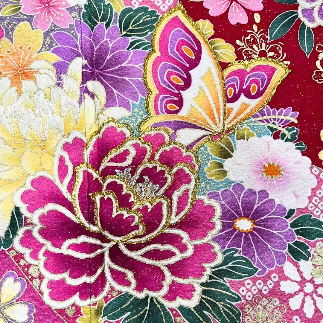 ≪早い者勝ち≫【お得品】 振袖セット 成人式 正絹 花柄 赤 S46 ●