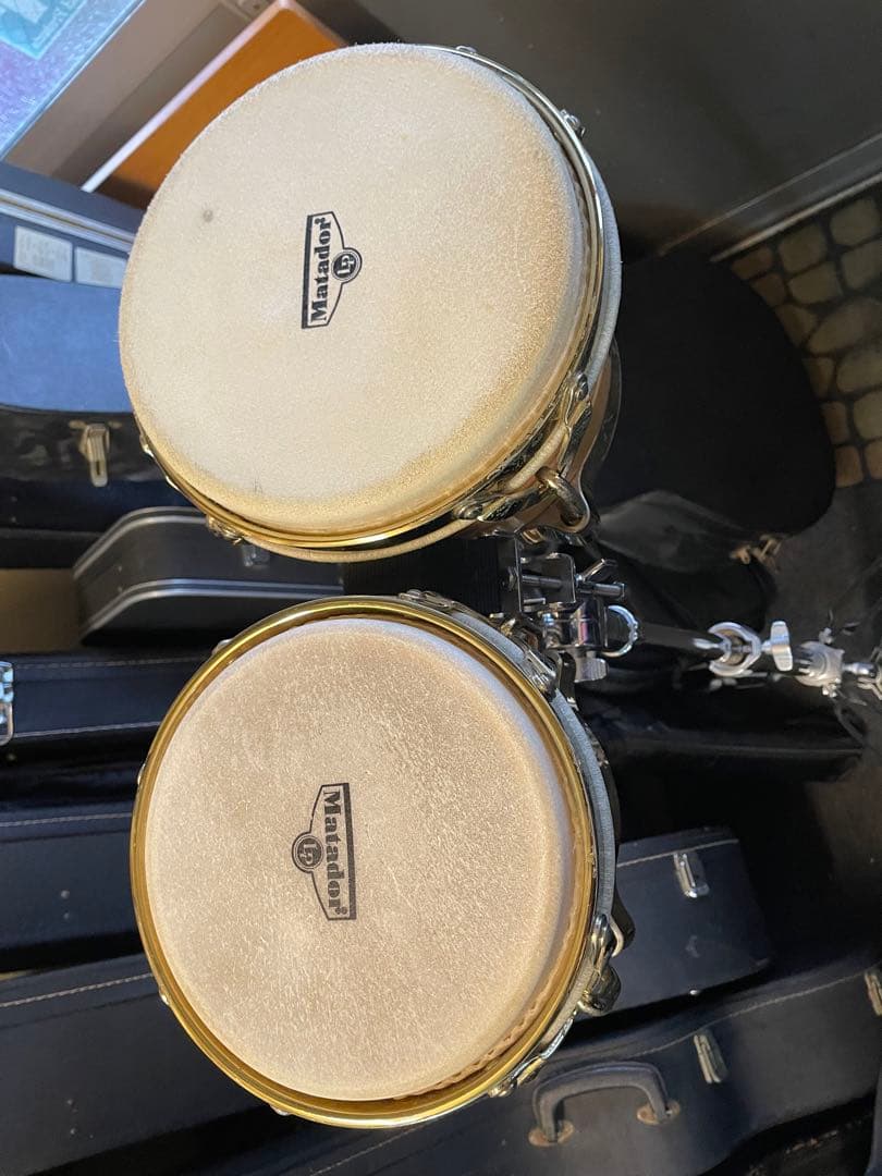 ガ*ガ様 LP ボンゴ デュオ スタンド、ケース付き