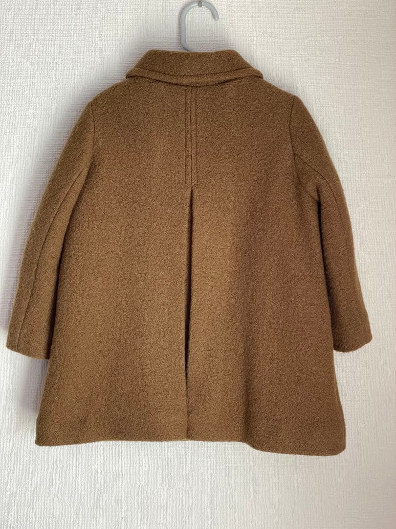 ウールコート ブラウン ファー襟付き