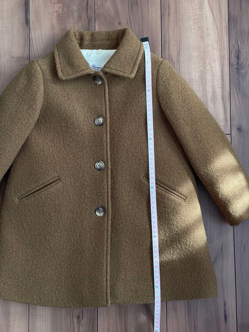 ウールコート ブラウン ファー襟付き