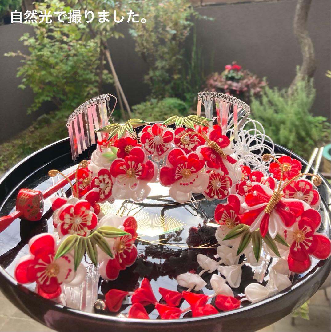 専用　勝山 classical beauty 梅竹蝶　1本挿　Uピン簪　水引簪