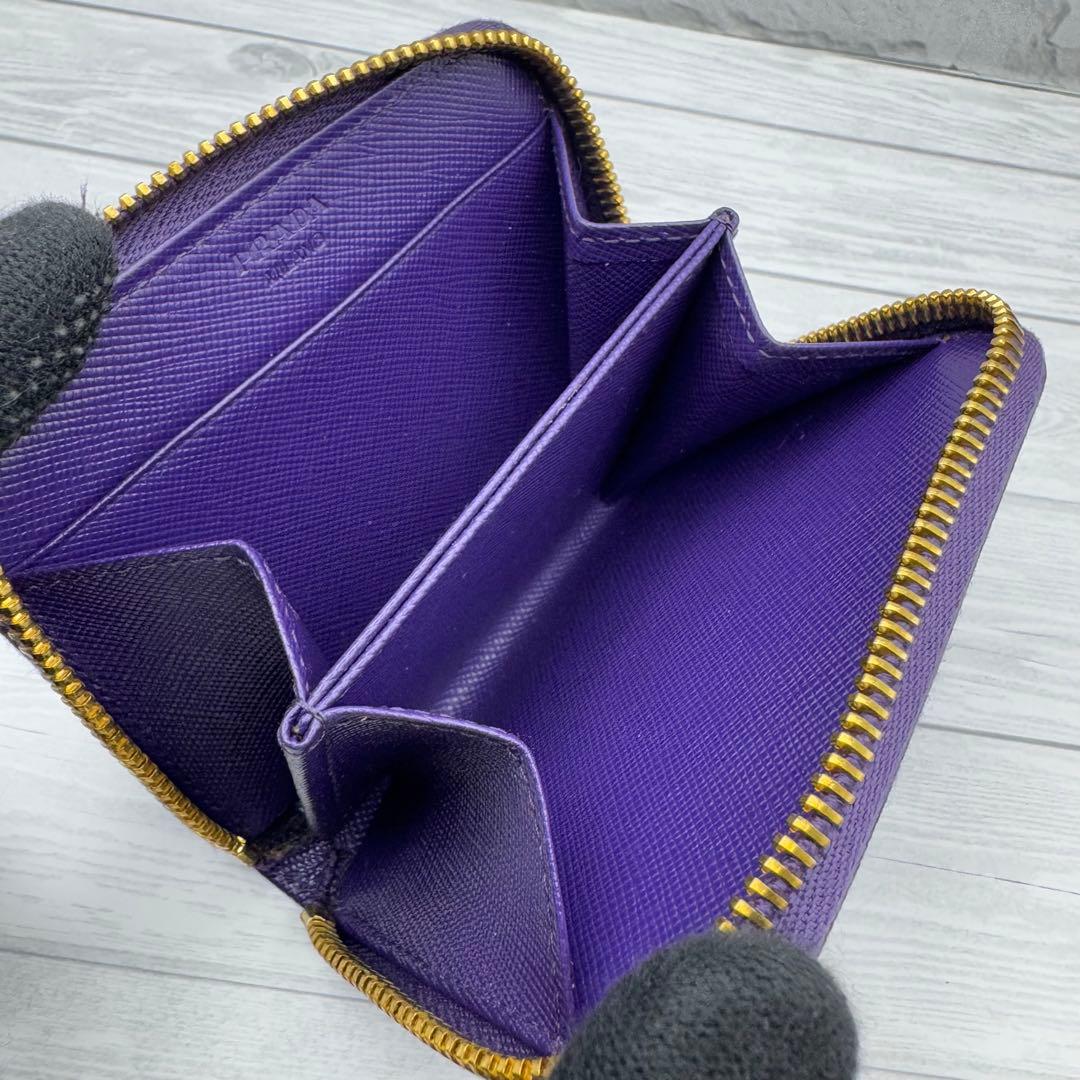 【極美品】PRADA　ケース　三角ロゴ　サフィアーノレザー　ネイビーブルー