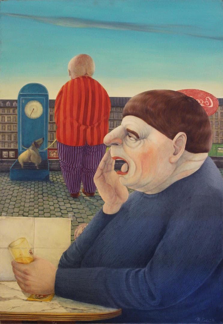 筧本生 油彩『あくび』 1978年 フランスP60号