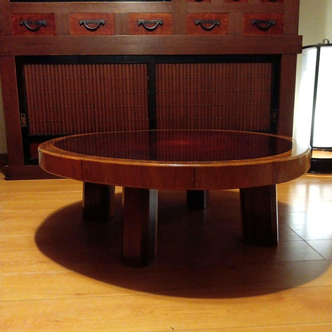 素敵なコーヒーテーブル　円形　木製座卓