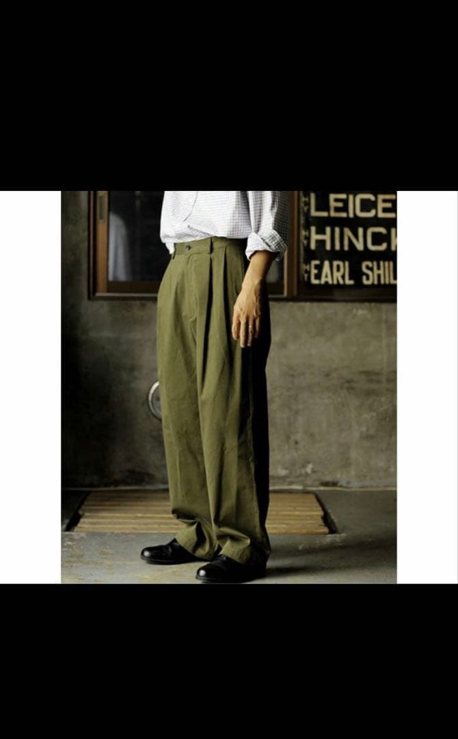A.PRESSE Chino Trousers チノトラウザーズ Olive 2