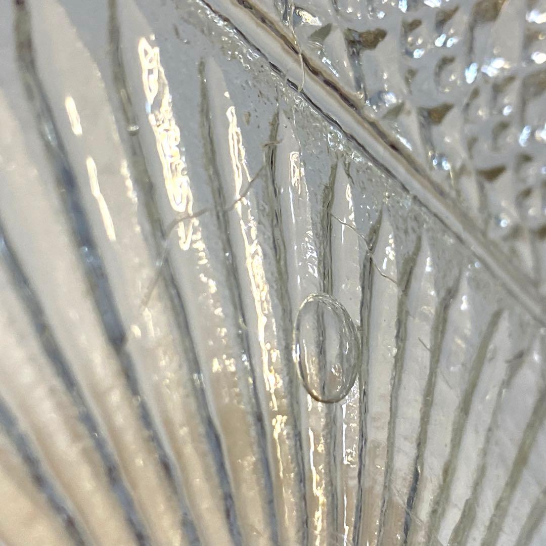 ギヤマン　大正ガラス　アンティーク　プレート　角プレート　気泡　レトロ⑨