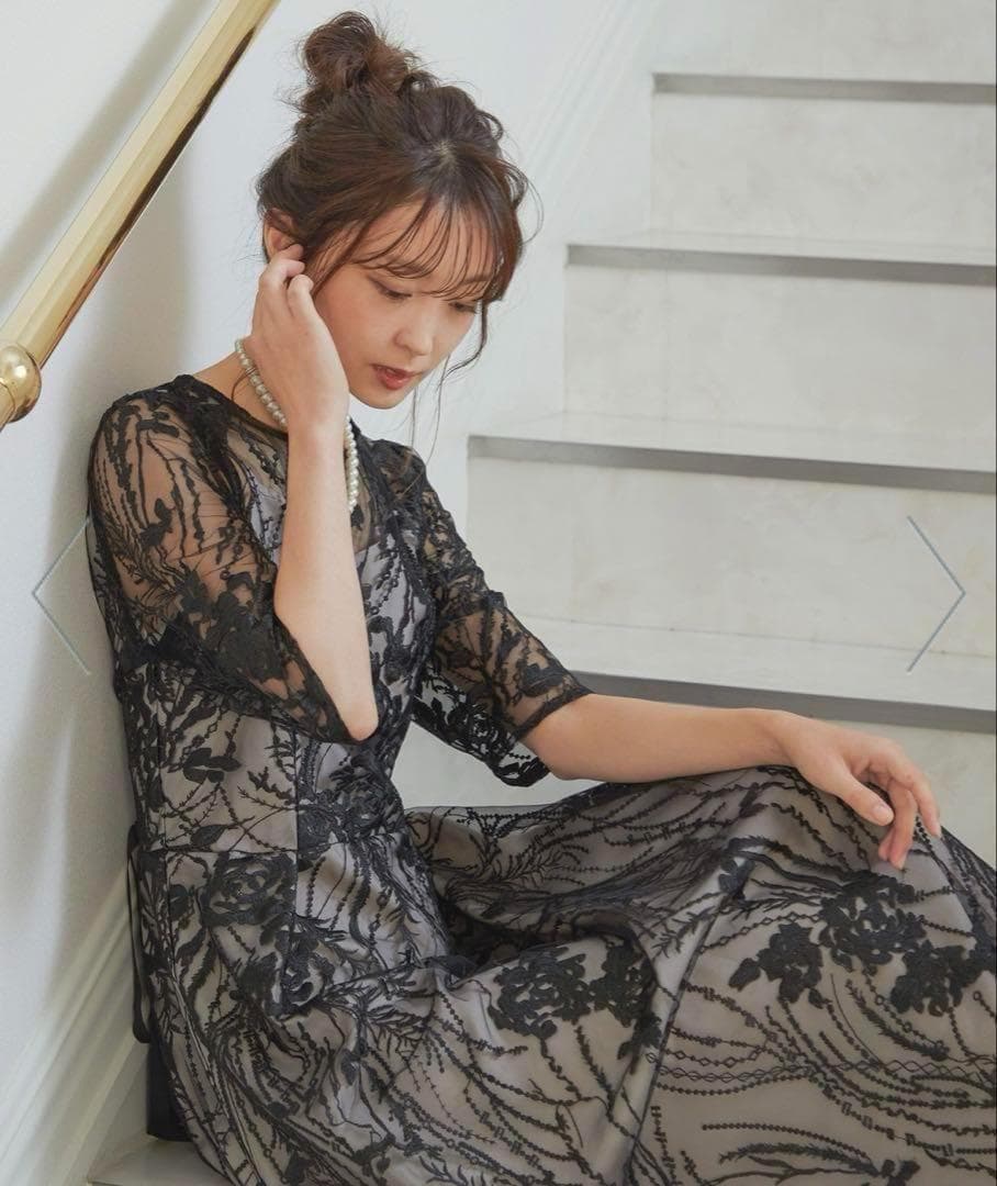 PREFERIR プレフェリール 総レース バックリボン 結婚式 パーティー