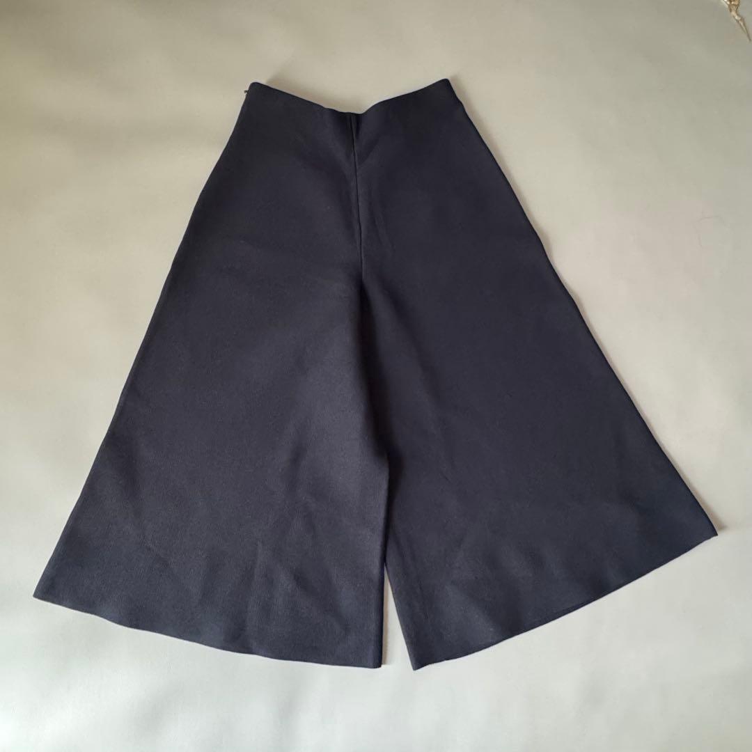 極美品　EPOCA ラ・マリア　クロスニットパンツ　ワイド　ガウチョ　紺