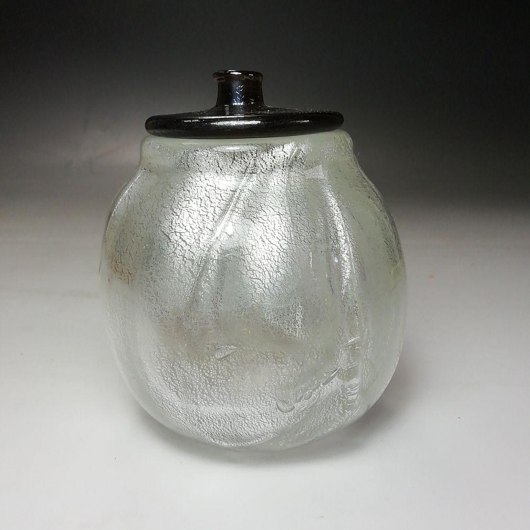 Ｓ７１４　茶入　『銀彩硝子　茶入』『伊藤直仁』　共箱　茶道具