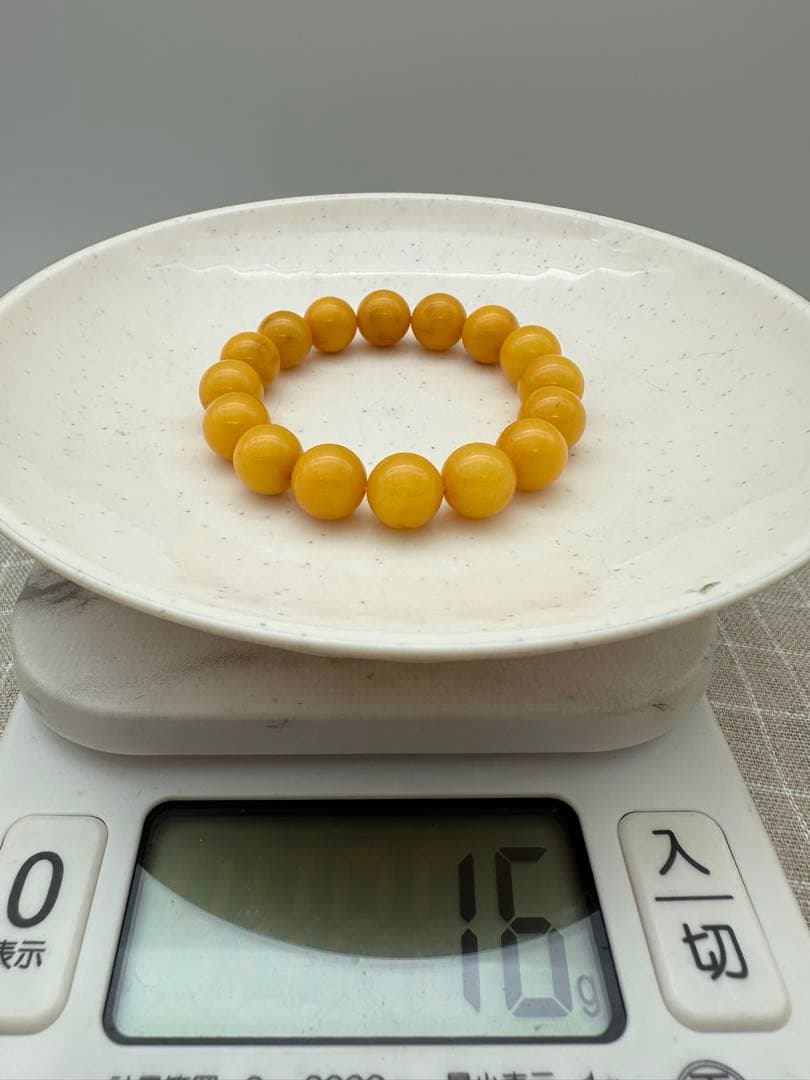 ☆天然☆ バルト海産　天然アンバー 琥珀 蜜蝋 ブレスレットフリーサイズ 美品