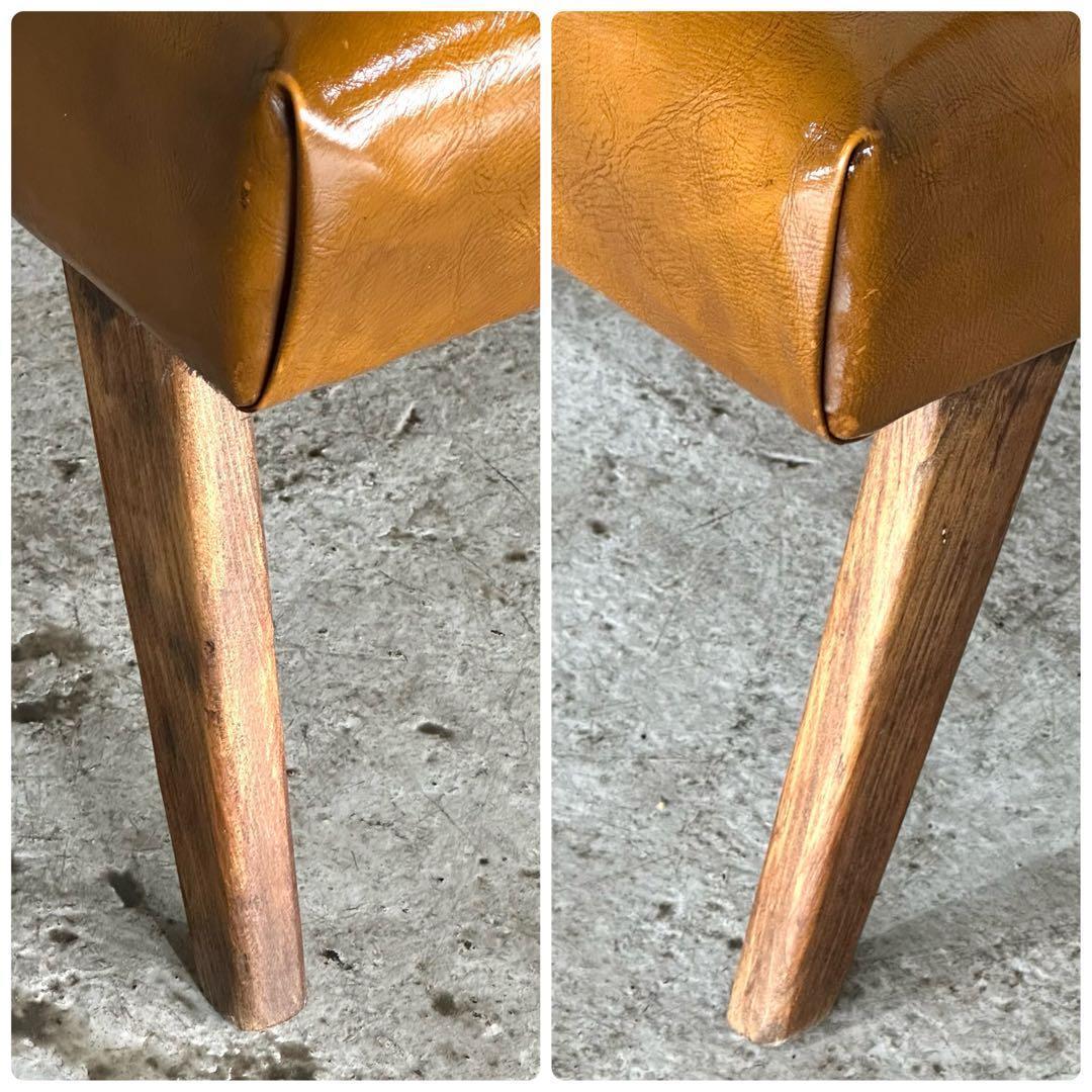 ✦1960〜1970✦PUレザー張り　ラウンジチェア 木製脚　喫茶店　昭和レトロ
