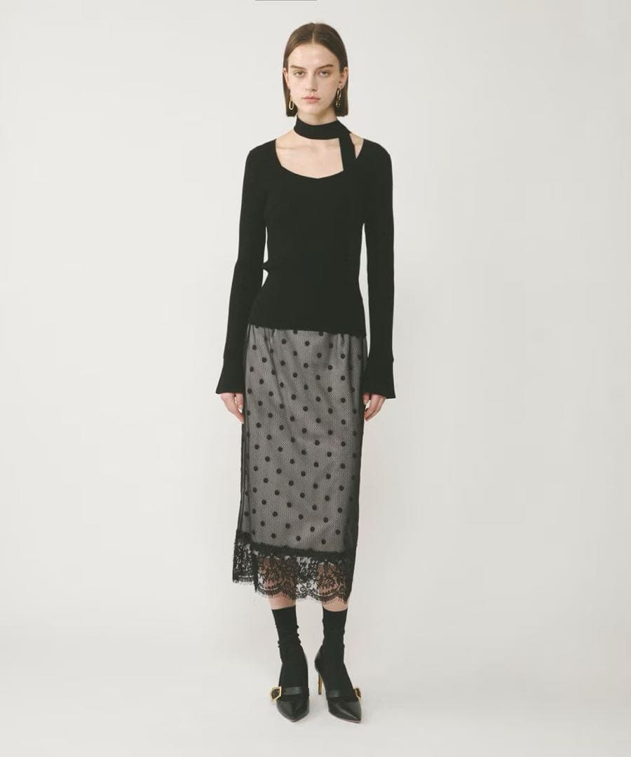 新品未使用　グレースコンチネンタル　ドットチュールタイトスカート38