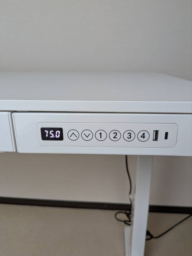 【よこい様】電動昇降パソコンデスク ホワイト　60x120×70cm