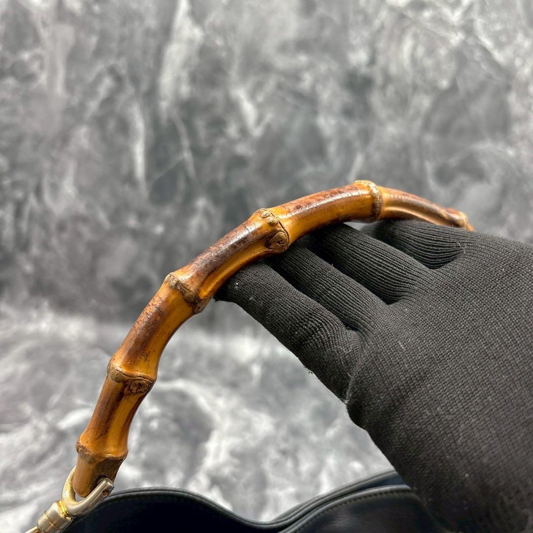 ✨美品✨GUCCI ショルダーバッグ 2way バンブー レザー ブラック