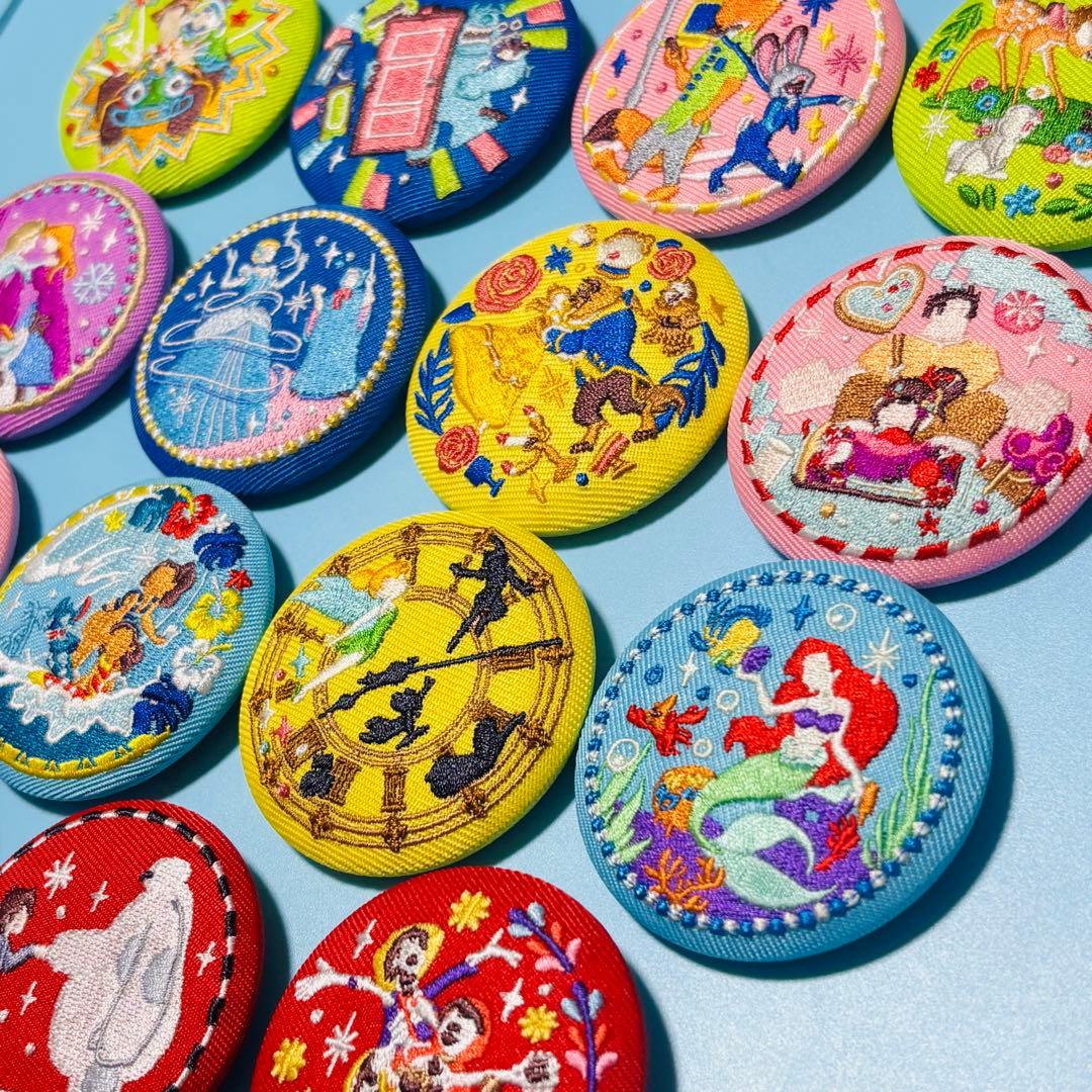 Disney Characters ディズニー刺繍缶バッジ2 コンプリートセット