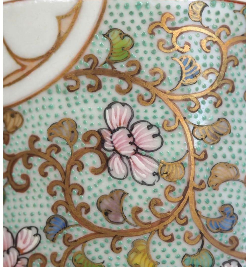 送料無料　時代物　九谷焼　家紋入り急須　★希少★　煎茶道具