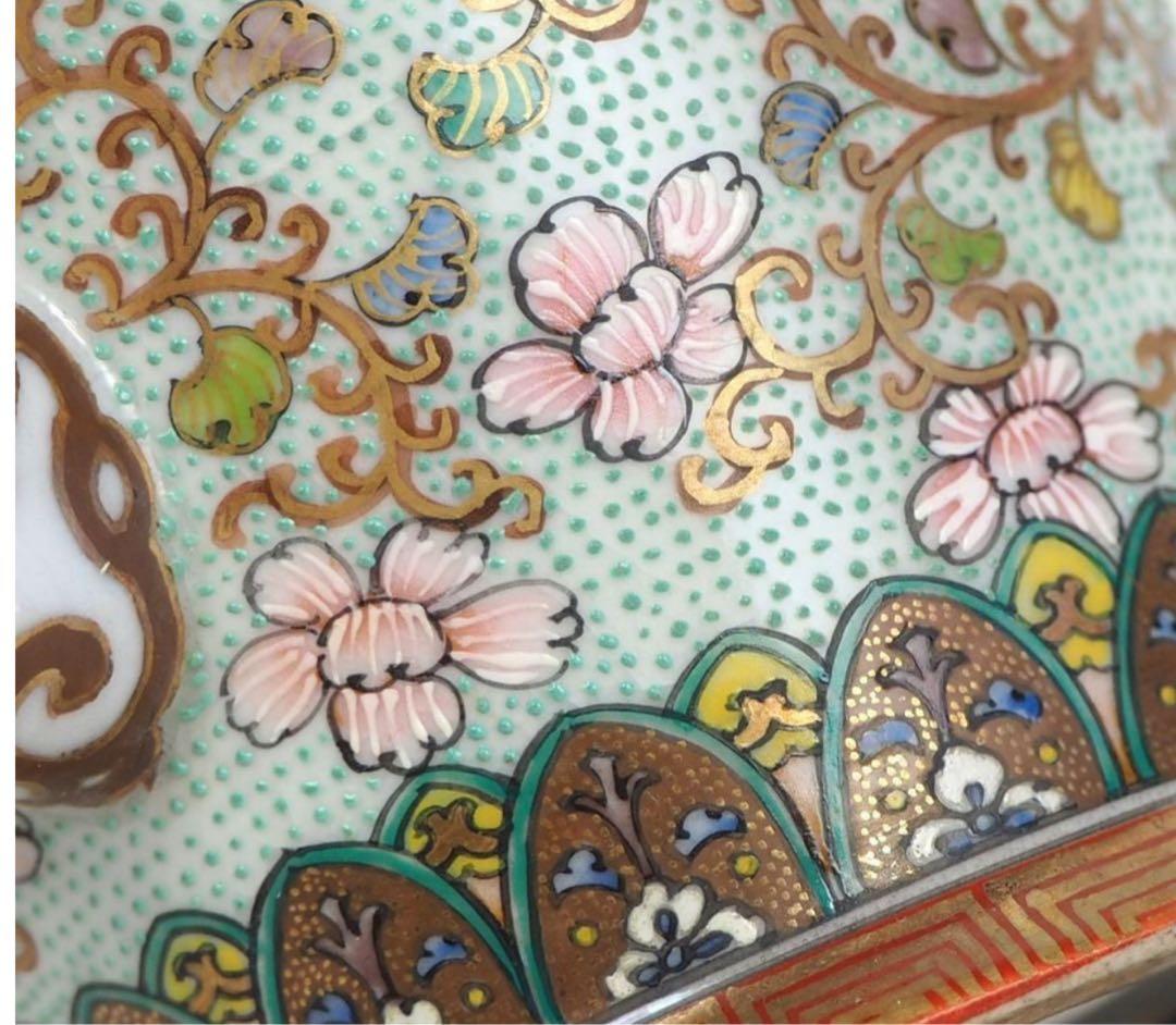 送料無料　時代物　九谷焼　家紋入り急須　★希少★　煎茶道具