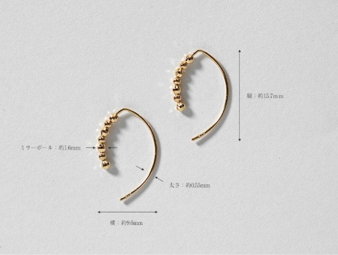 RAPA ラパ　K18 ミラーボール　フックピアス　18K 18金
