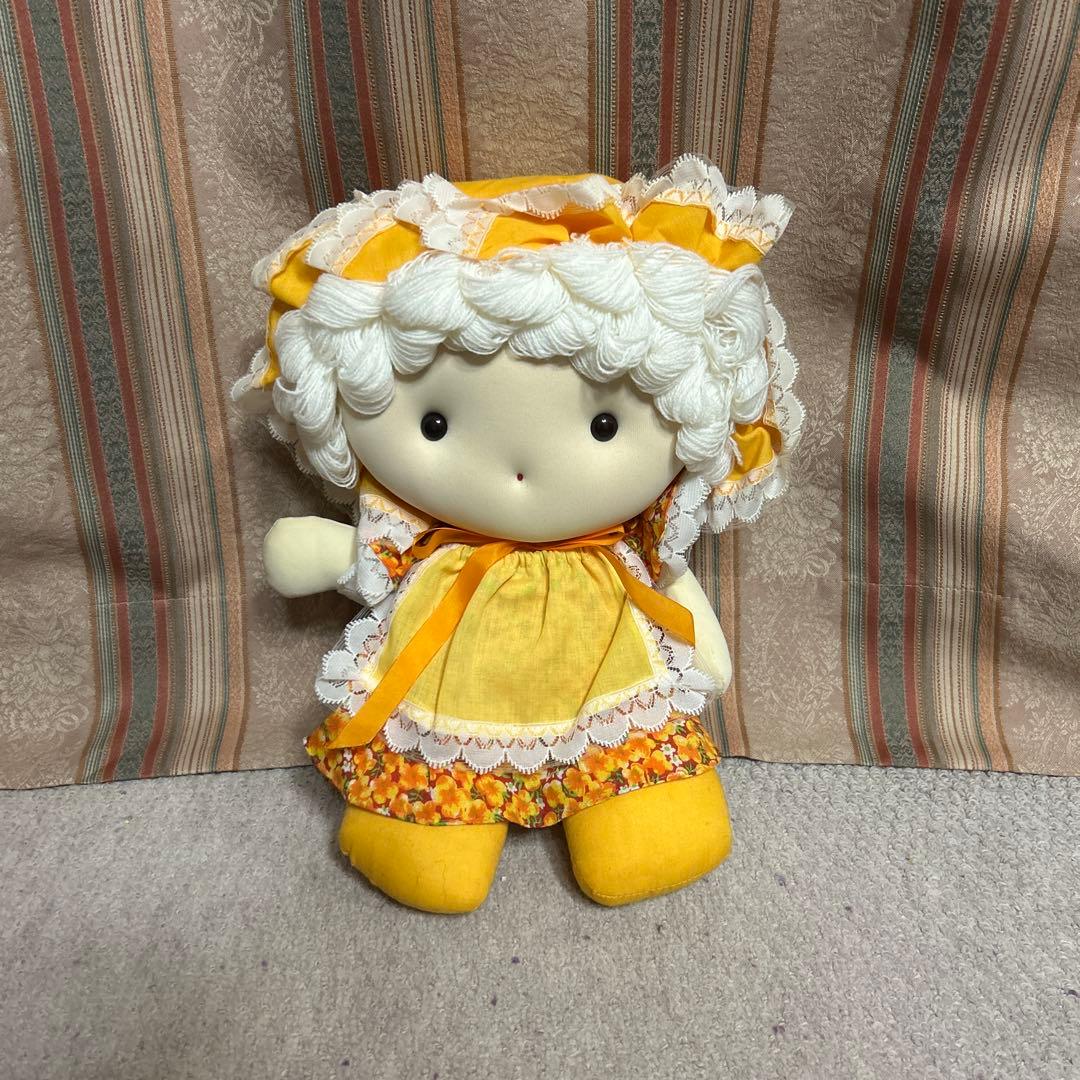 昭和 レトロ ぬいぐるみ 女の子 カラフル かわいい ピンク イエロー 3体