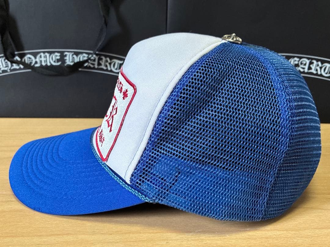 クロムハーツ FUCK トラッカー メッシュ キャップ 青 白