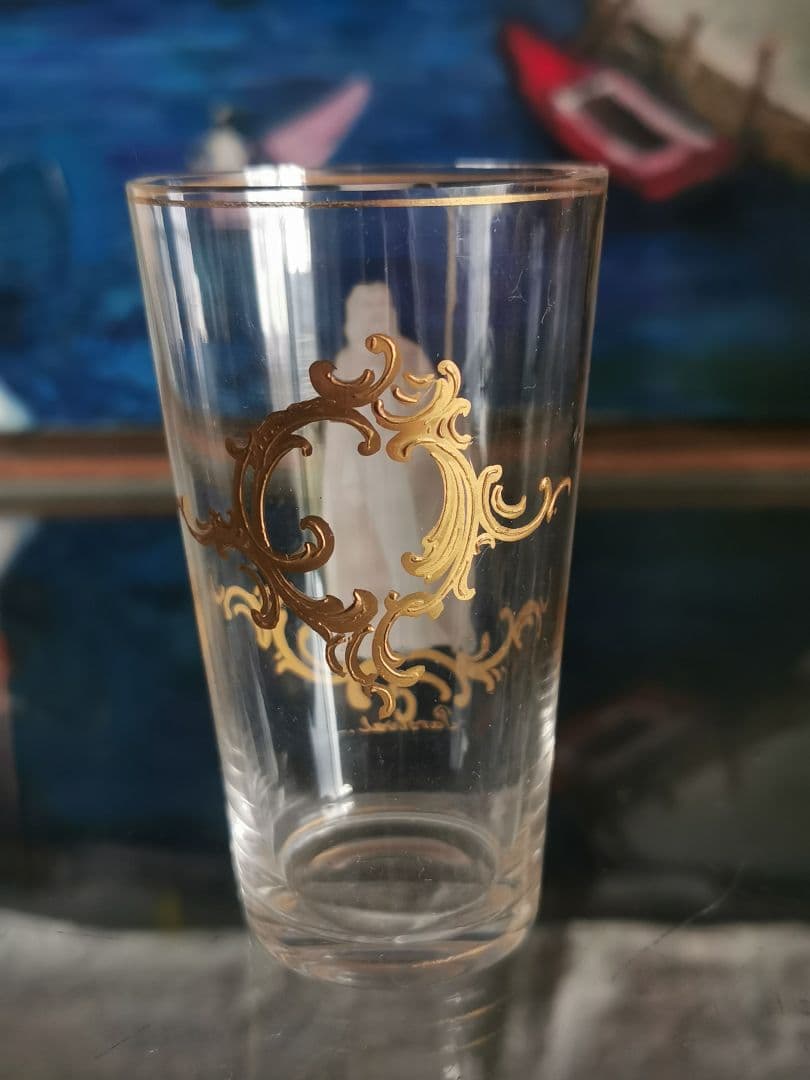 アンティーク ロブマイヤー ウィーン手描エナメル金彩 オペラ歌劇ショットグラス