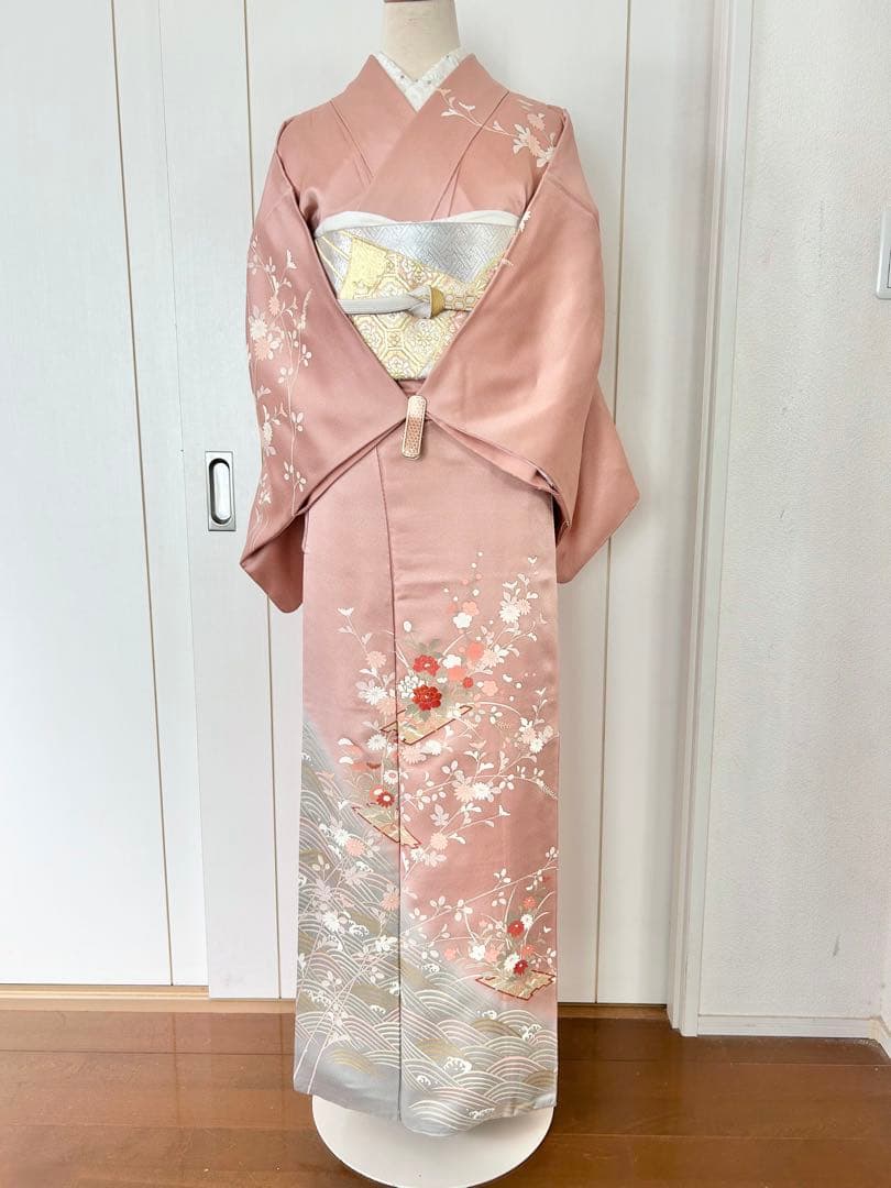 美品　正絹訪問着　紋付　フルセット4点　入学式　七五三　お宮参り