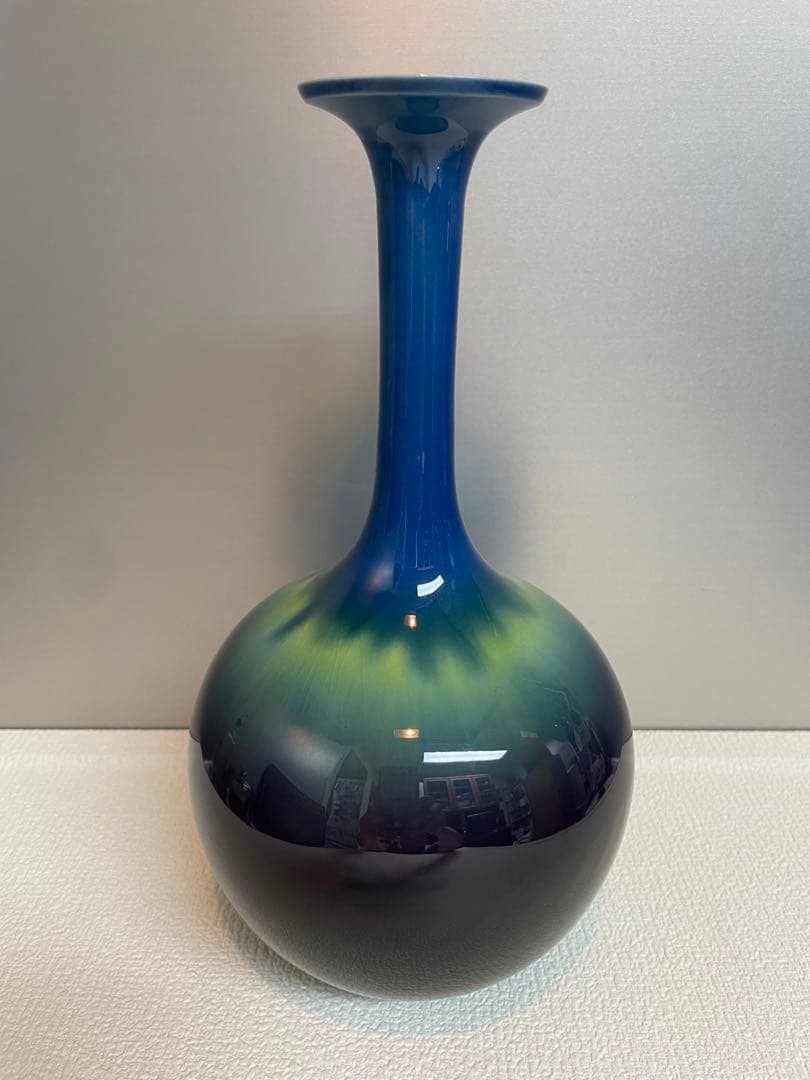 人間国宝 三代 徳田八十吉 正彦 作 花生