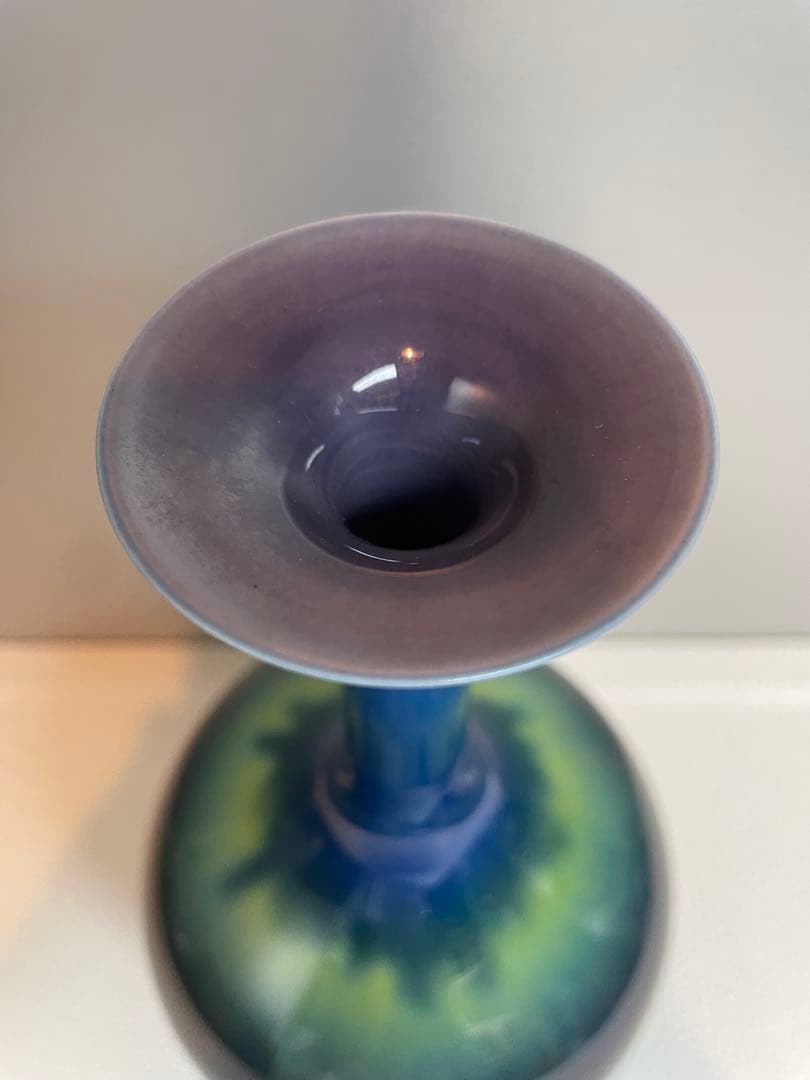 人間国宝 三代 徳田八十吉 正彦 作 花生