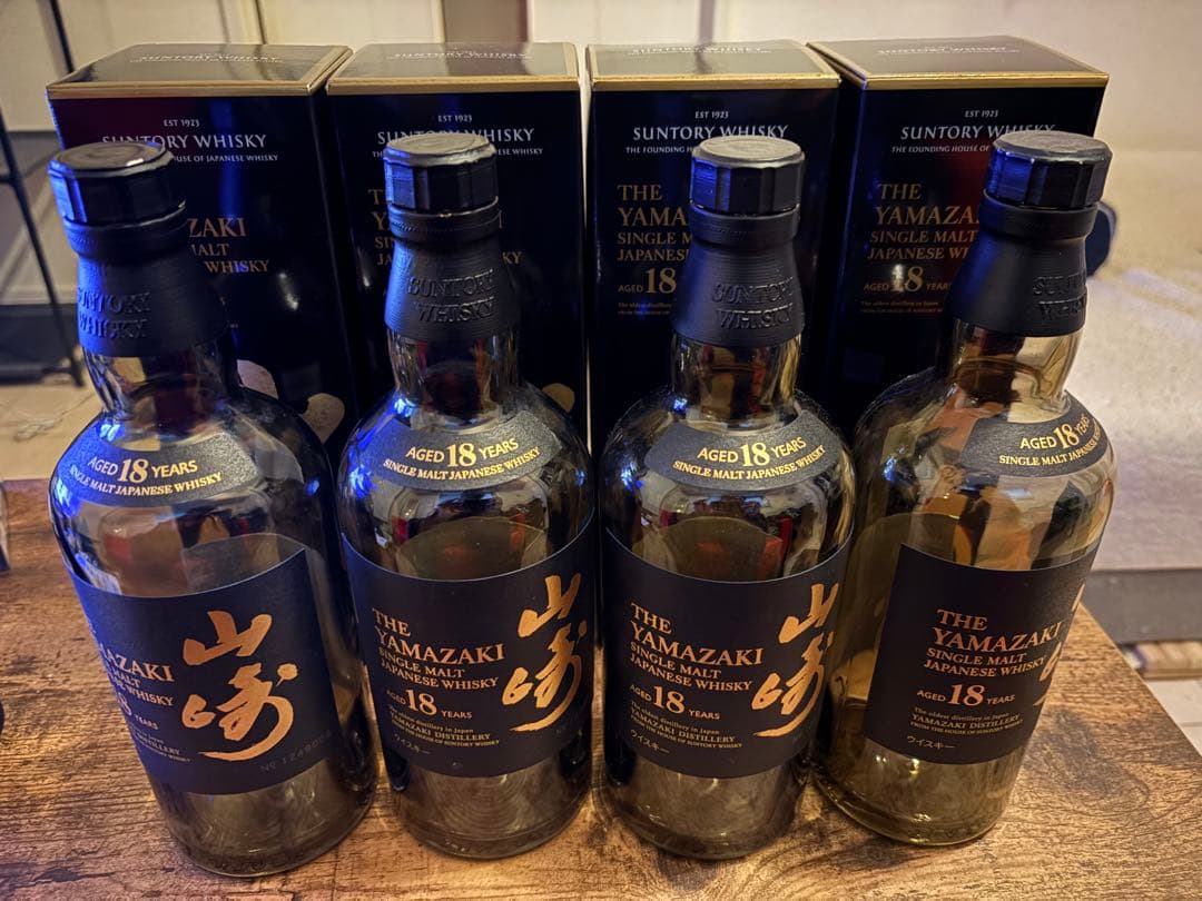 山崎18年　空瓶　化粧箱　4セット