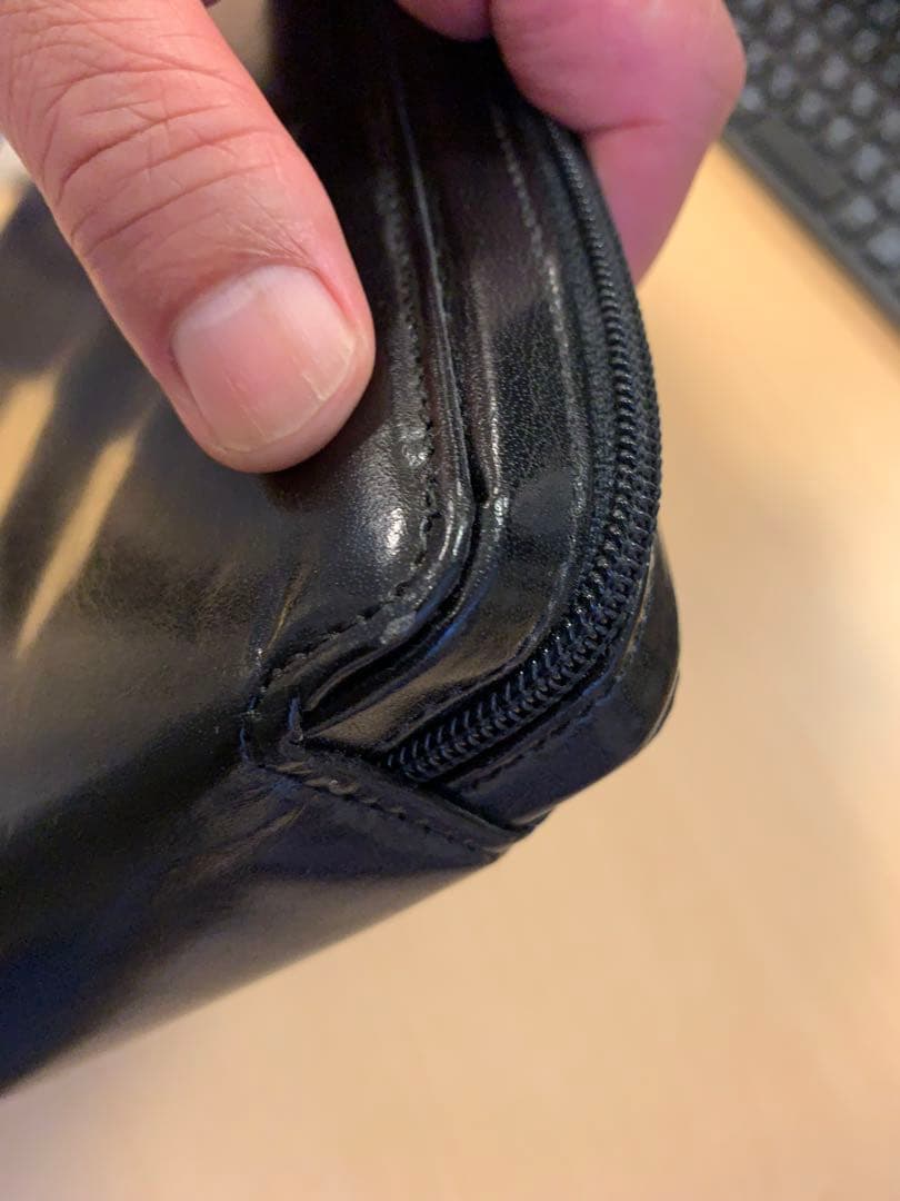 アシュフォード A4オーバーサイズ ダブルジッパー ドキュメントケース 黒