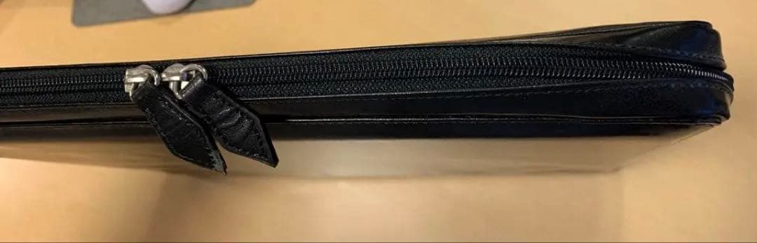 アシュフォード A4オーバーサイズ ダブルジッパー ドキュメントケース 黒