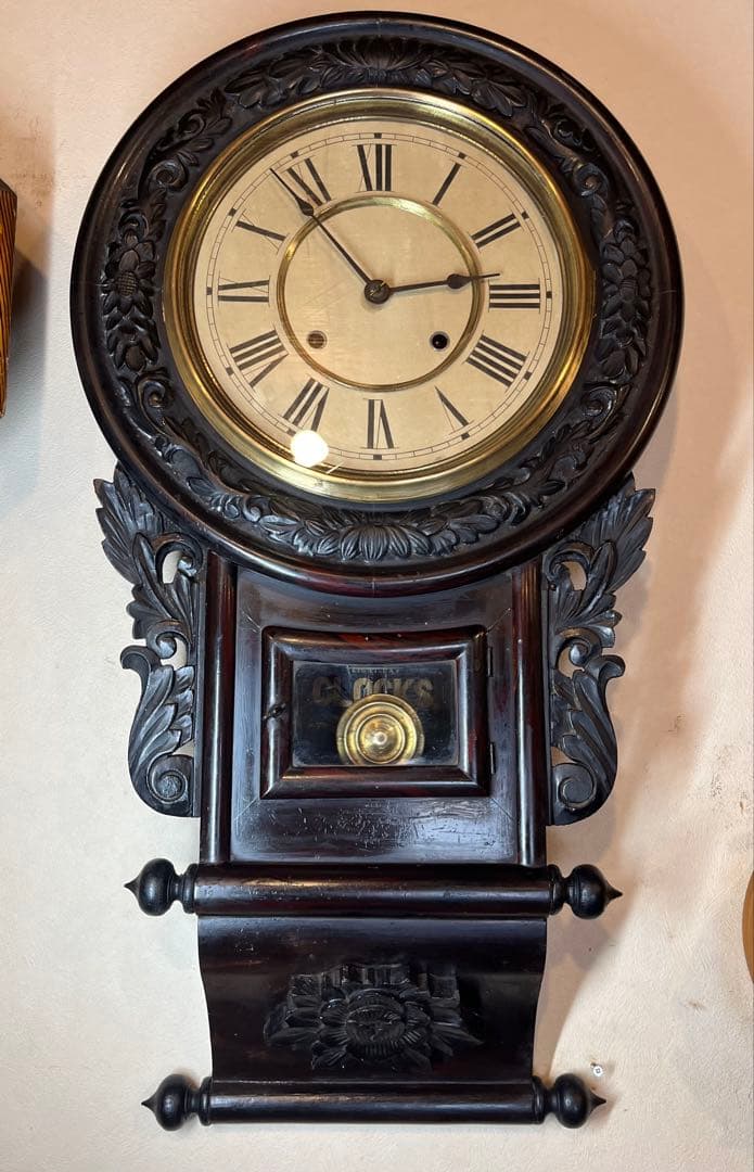 大巻物　柱時計　古時計　振り子　ゼンマイ　ボンボン　レトロ　精工舎　アンティーク