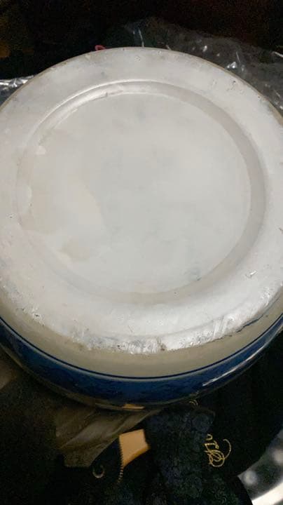 古物　火鉢　瀬戸火鉢　メダカ鉢　山水画　染付